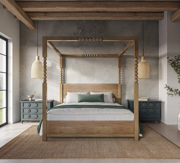 Laguna 3 Drawer Bedside Table-Blue Hand Home