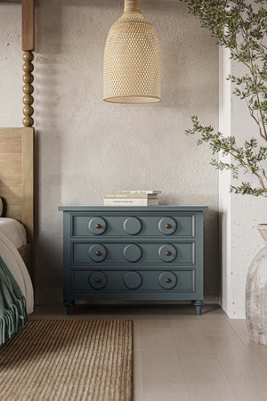 Laguna 3 Drawer Bedside Table-Blue Hand Home