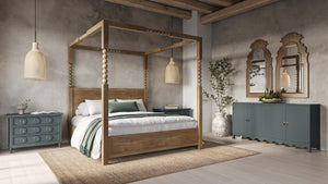 Laguna 3 Drawer Bedside Table-Blue Hand Home