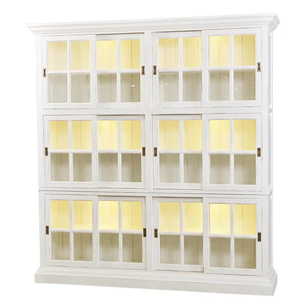 English Bookcase 2 Column w/ 12 LED-Blue Hand Home