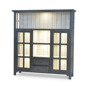 Aries Kitchen Cupboard 2 Drawer w/ 9 LED-Blue Hand Home