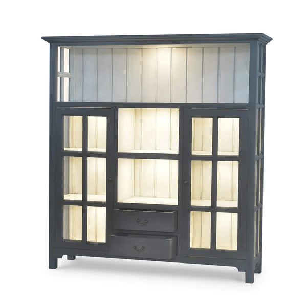 Aries Kitchen Cupboard 2 Drawer w/ 9 LED-Blue Hand Home