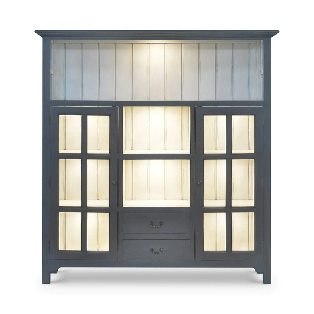 Aries Kitchen Cupboard 2 Drawer w/ 9 LED-Blue Hand Home