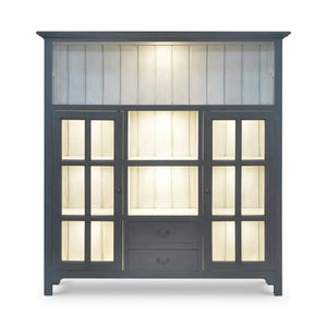 Aries Kitchen Cupboard 2 Drawer w/ 9 LED-Blue Hand Home