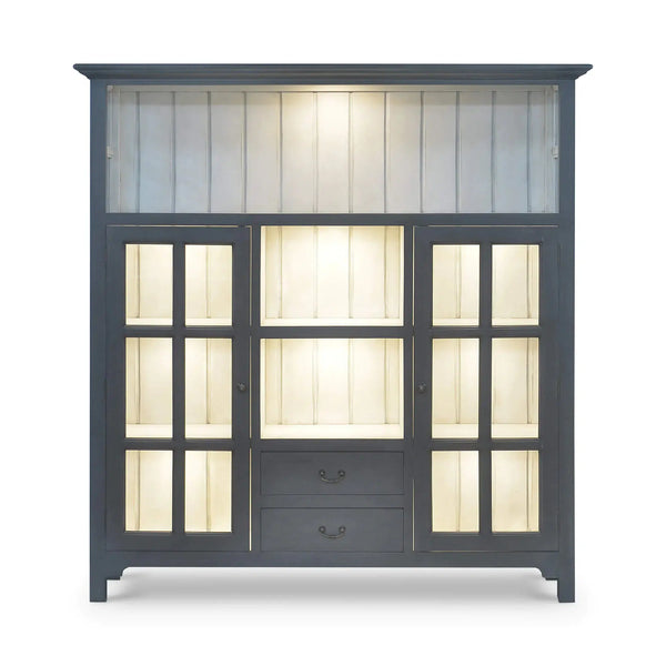 Aries Kitchen Cupboard 2 Drawer w/ 9 LED-Blue Hand Home