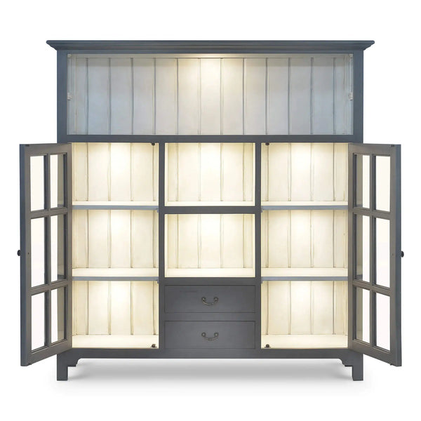 Aries Kitchen Cupboard 2 Drawer w/ 9 LED-Blue Hand Home