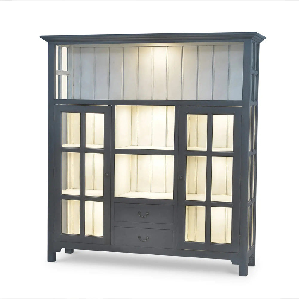 Aries Kitchen Cupboard 2 Drawer w/ 9 LED-Blue Hand Home