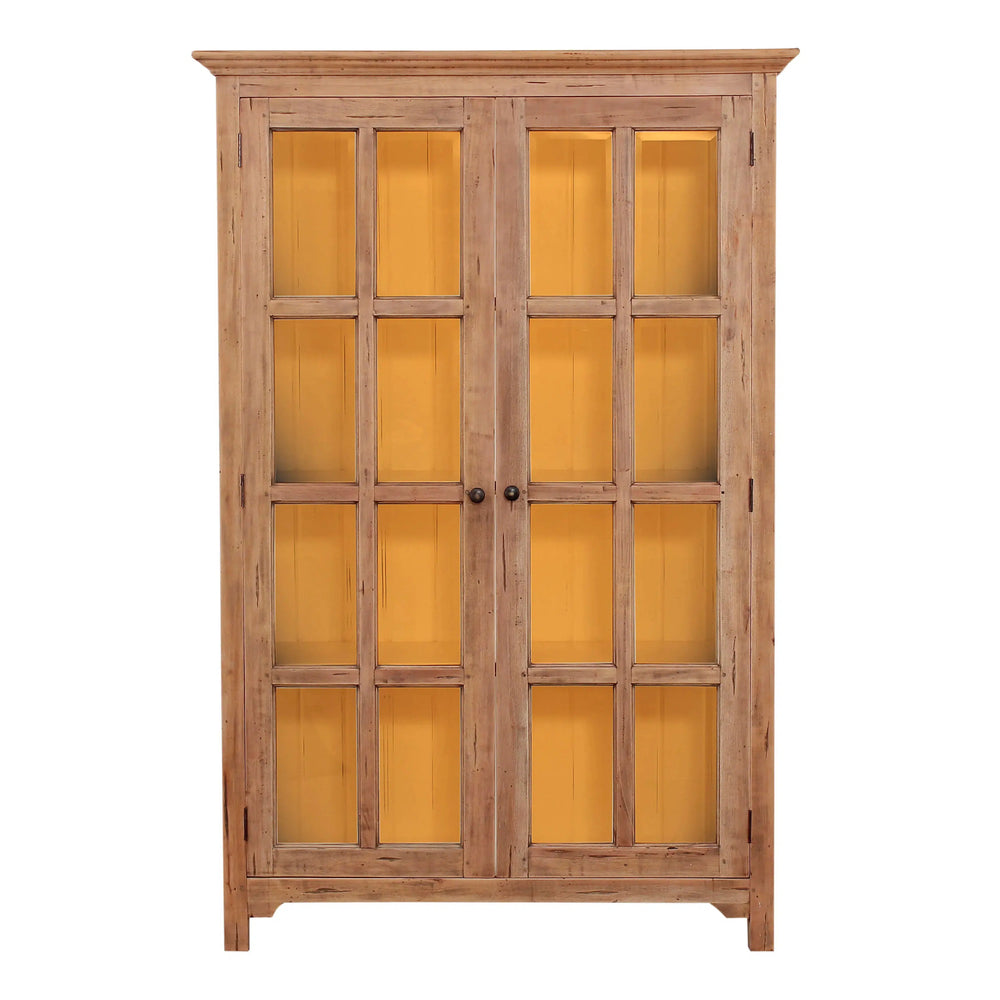 Aries Glass Door Bookcase w/ 4 LED-Blue Hand Home