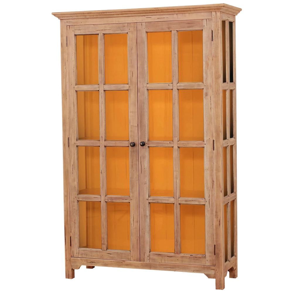 Aries Glass Door Bookcase w/ 4 LED-Blue Hand Home