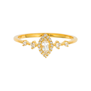 White Topaz Harlow Ring-Blue Hand Home