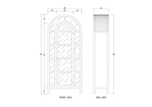 Vannes Display Cabinet w/ Glass Shelves and LED Lights-Blue Hand Home