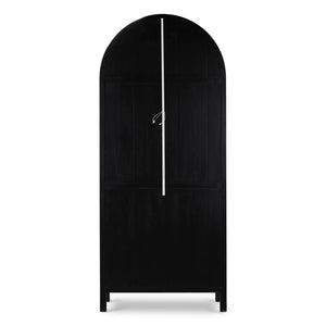 Vannes Display Cabinet w/ Glass Shelves and LED Lights-Blue Hand Home