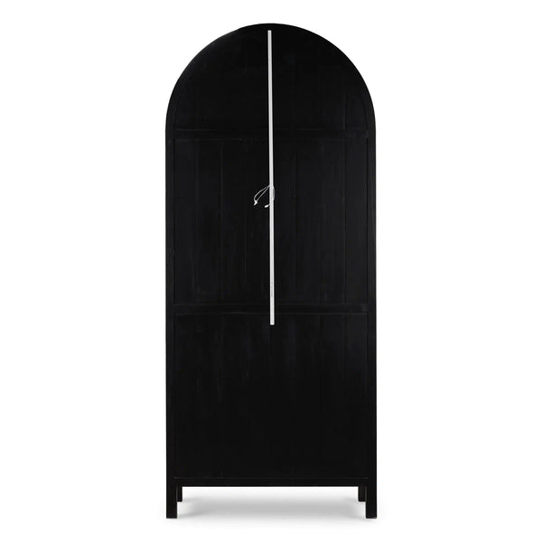 Vannes Display Cabinet w/ Glass Shelves and LED Lights-Blue Hand Home