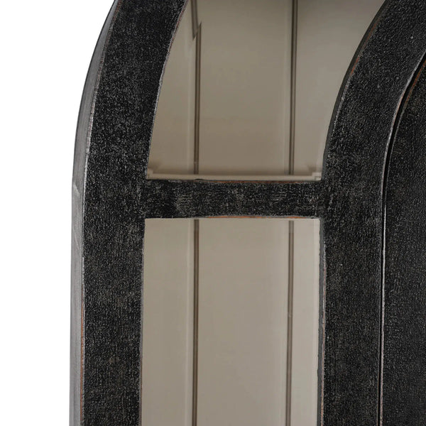 Vannes Display Cabinet w/ Glass Shelves and LED Lights-Blue Hand Home