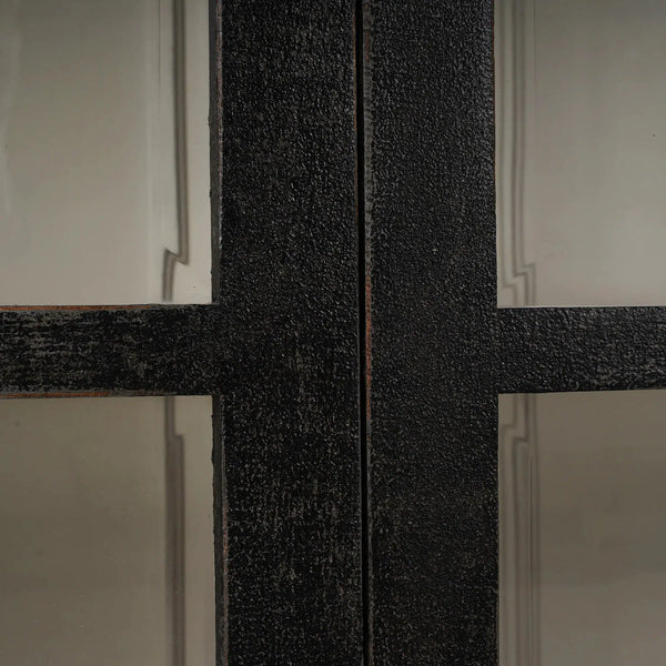 Vannes Display Cabinet w/ Glass Shelves and LED Lights-Blue Hand Home