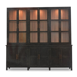 Madrone 12 Door Display Cabinet w/ Glass Shelves and LED Lights-Blue Hand Home