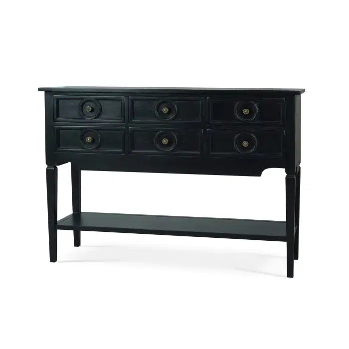 Orleans Console Table In Batavia Black-Blue Hand Home