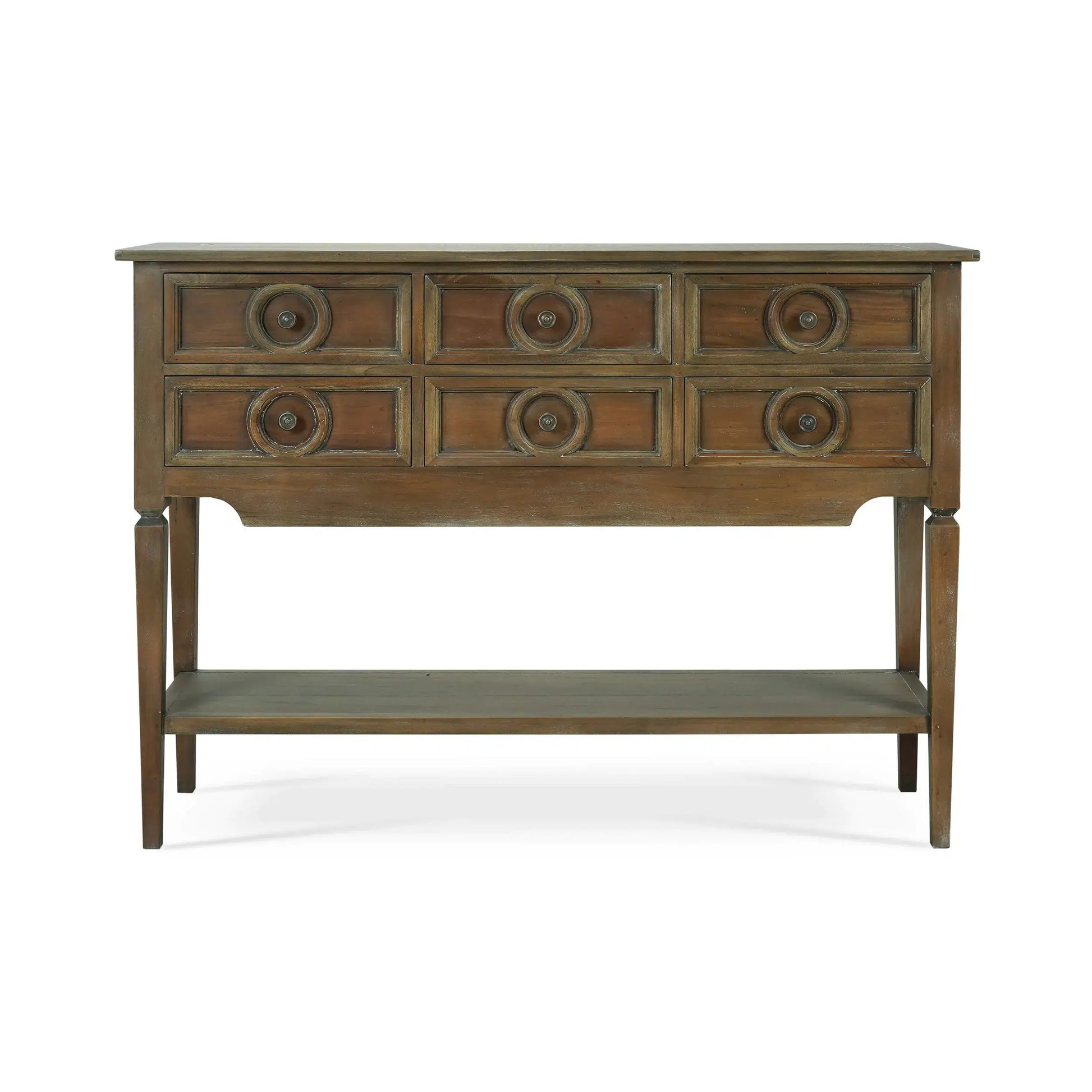 Orleans Console Table In Straw Wash-Blue Hand Home