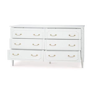 Chelsea Largish 6 Drawer Dresser In Architectural White-Blue Hand Home