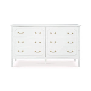 Chelsea Largish 6 Drawer Dresser In Architectural White-Blue Hand Home