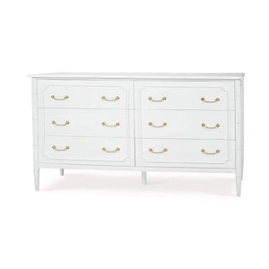 Chelsea Largish 6 Drawer Dresser In Architectural White-Blue Hand Home