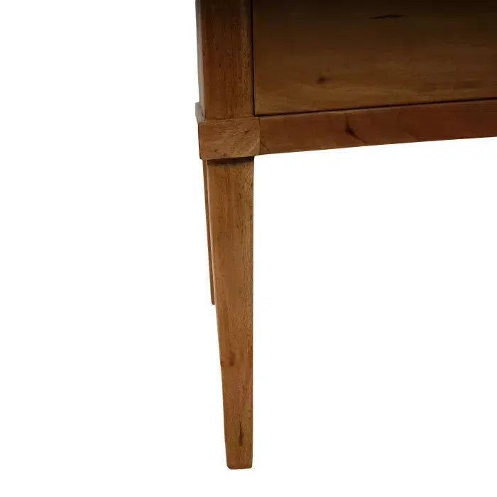 Bow Nightstand in Antique French Oak-Blue Hand Home