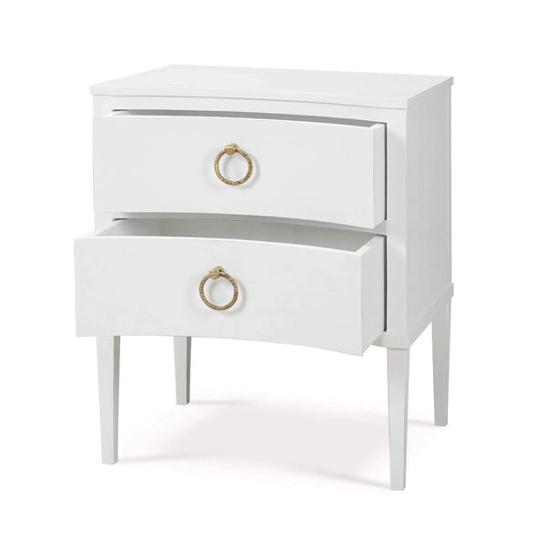 Bow Nightstand In Architectural White-Blue Hand Home
