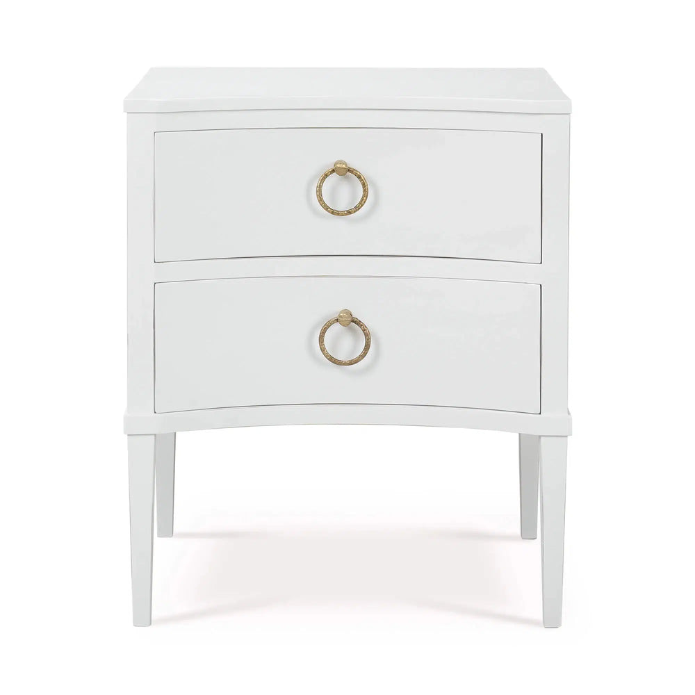 Bow Nightstand In Architectural White-Blue Hand Home