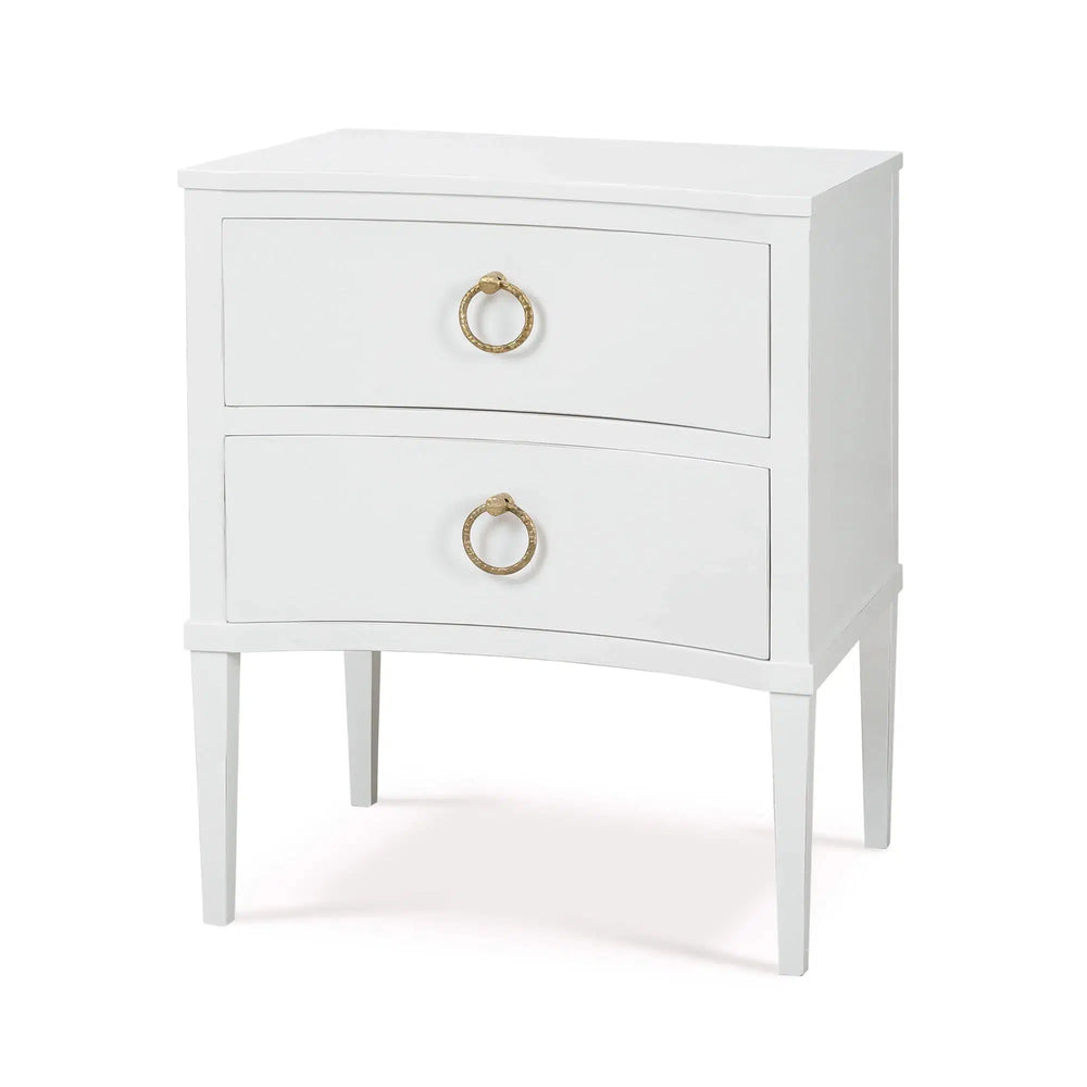 Bow Nightstand In Architectural White-Blue Hand Home