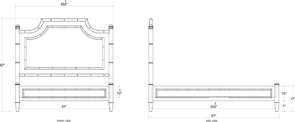 Chelsea Upholstered Bed Queen In Antique French Oak-Blue Hand Home