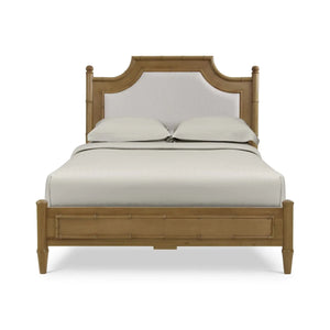 Chelsea Upholstered Bed Queen In Antique French Oak-Blue Hand Home