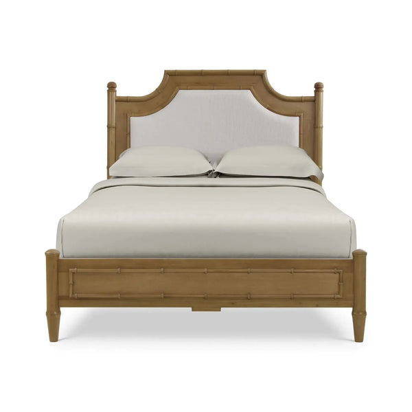 Chelsea Upholstered Bed Queen In Antique French Oak-Blue Hand Home
