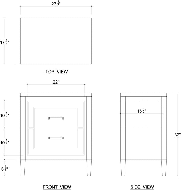 Belgravia Bedside Table In True White-Blue Hand Home