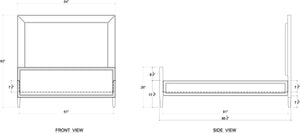 Belgravia Bed Queen In True White W/ Arctic White Performance Fabric-Blue Hand Home