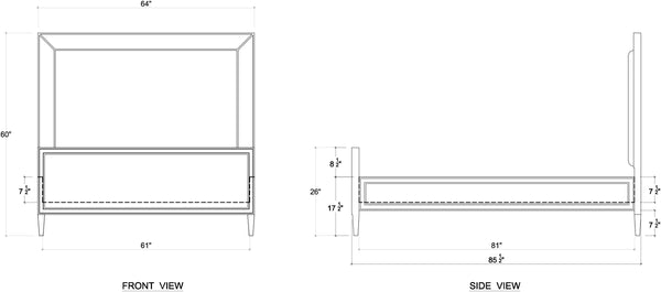 Belgravia Bed Queen In True White W/ Arctic White Performance Fabric-Blue Hand Home