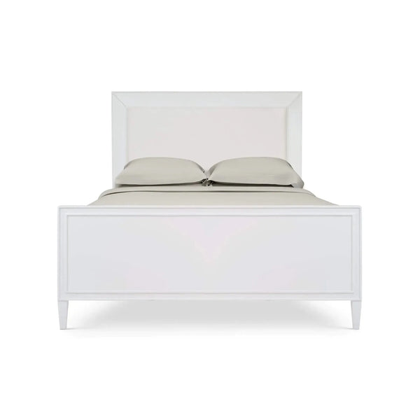Belgravia Bed Queen In True White W/ Arctic White Performance Fabric-Blue Hand Home