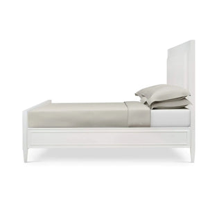 Belgravia Bed Queen In True White W/ Arctic White Performance Fabric-Blue Hand Home
