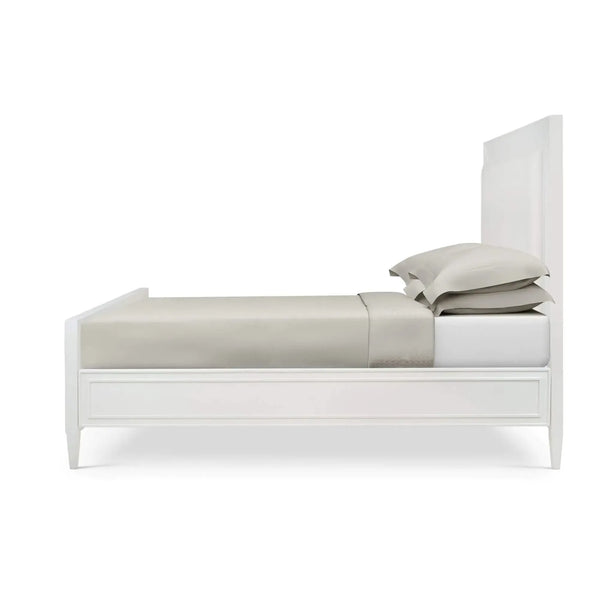Belgravia Bed Queen In True White W/ Arctic White Performance Fabric-Blue Hand Home