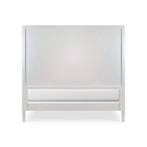 Belgravia Bed Queen In True White W/ Arctic White Performance Fabric-Blue Hand Home