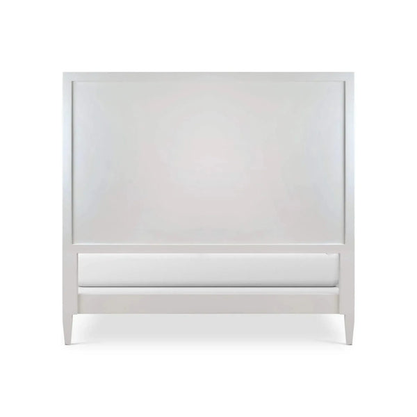 Belgravia Bed Queen In True White W/ Arctic White Performance Fabric-Blue Hand Home