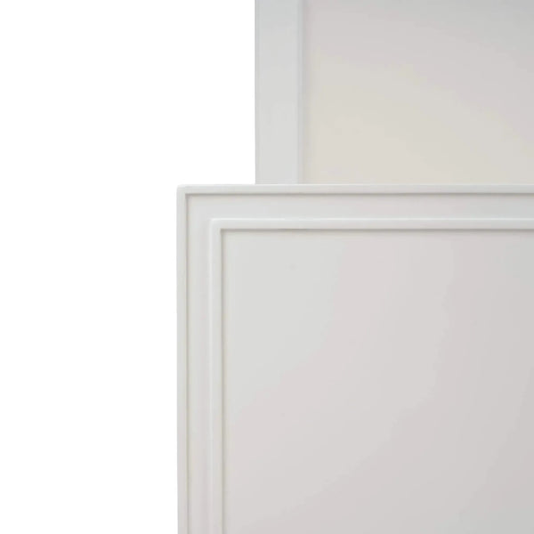 Belgravia Bed Queen In True White W/ Arctic White Performance Fabric-Blue Hand Home