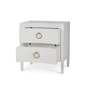 Mornington Linen Wrapped Nightstand In True White-Blue Hand Home