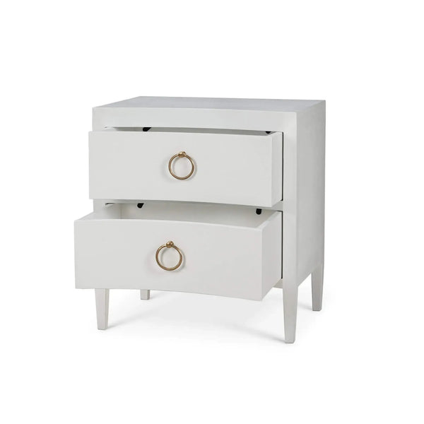 Mornington Linen Wrapped Nightstand In True White-Blue Hand Home