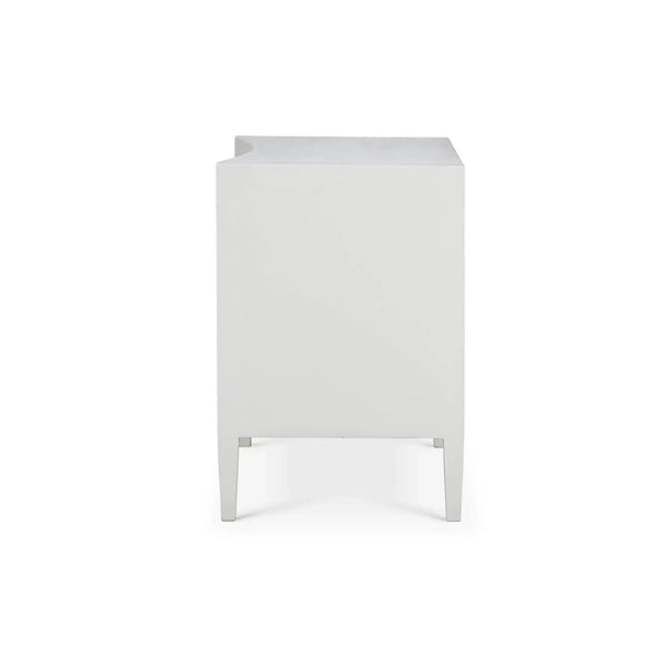 Mornington Linen Wrapped Nightstand In True White-Blue Hand Home