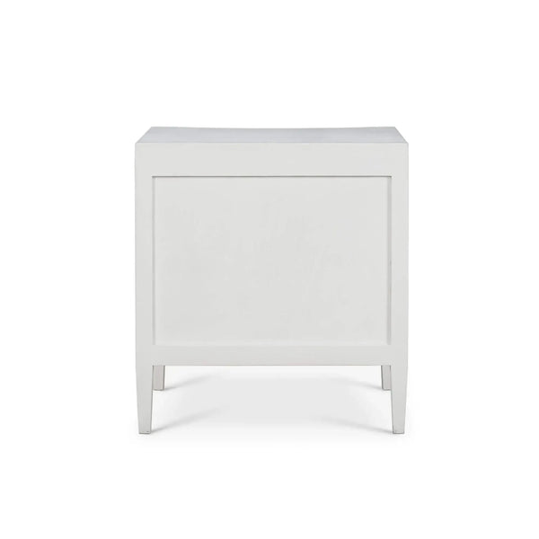 Mornington Linen Wrapped Nightstand In True White-Blue Hand Home