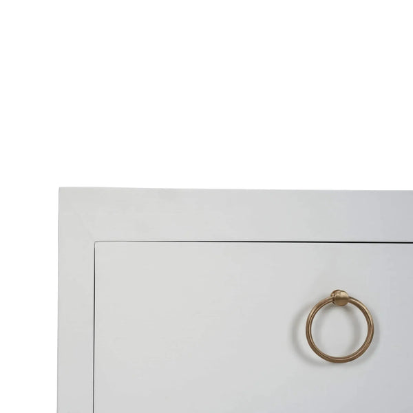 Mornington Linen Wrapped Nightstand In True White-Blue Hand Home