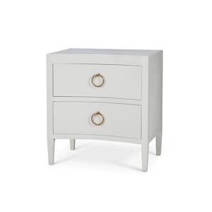 Mornington Linen Wrapped Nightstand In True White-Blue Hand Home