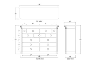 Large Claremont Linen Wrapped Dresser-Blue Hand Home