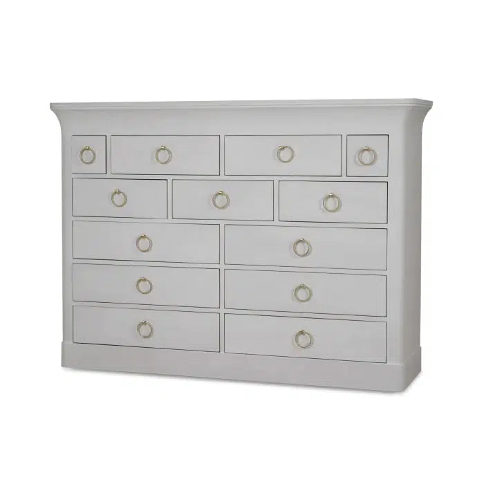 Claremont Large Linen Wrapped Dresser In Dove White-Blue Hand Home