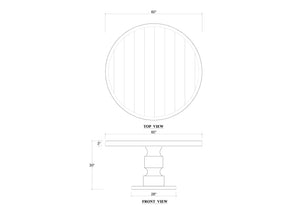 Beatnik Round Dining Table 60" In Java Brown-Blue Hand Home